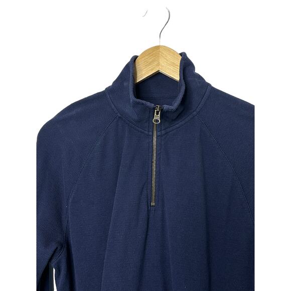 GAP Navy Blue 1/4 Zip Knit Long Sleeve Pullover Men's Size Medium Pockets - Picture 3 of 7